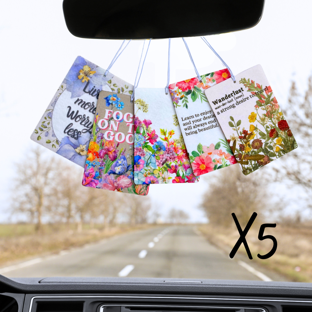 Floral Quote Pretty Air Freshener Pack - Reusable - Any Scent