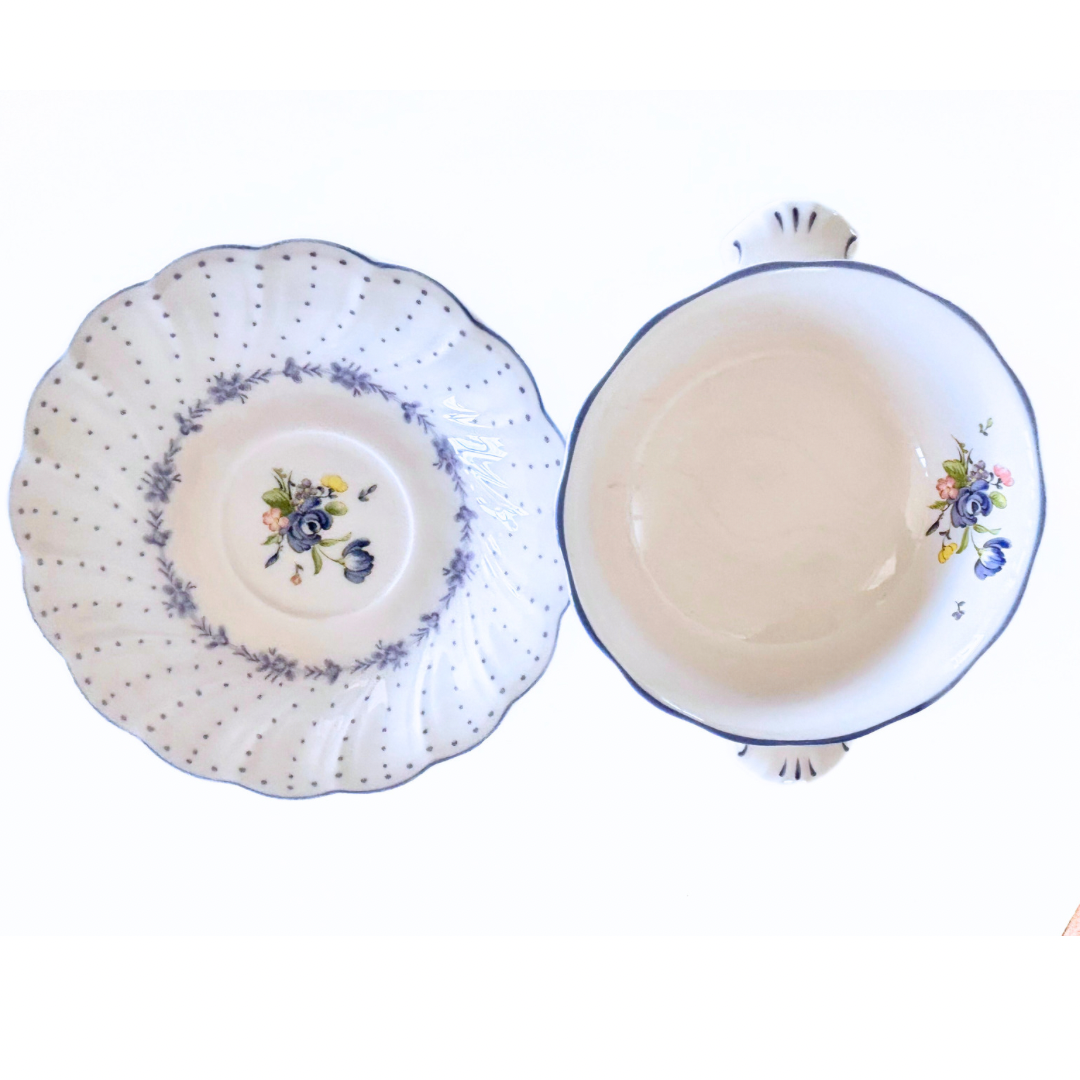 Nikko Japan - Vanessa Blue Peony, Bowl with Saucer