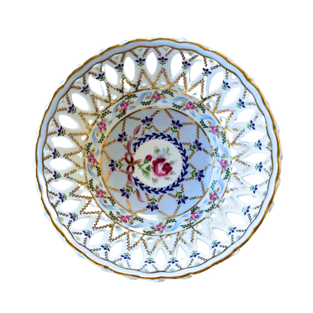 Past Times Porcelain Lattice Bowl - Beautiful Colours