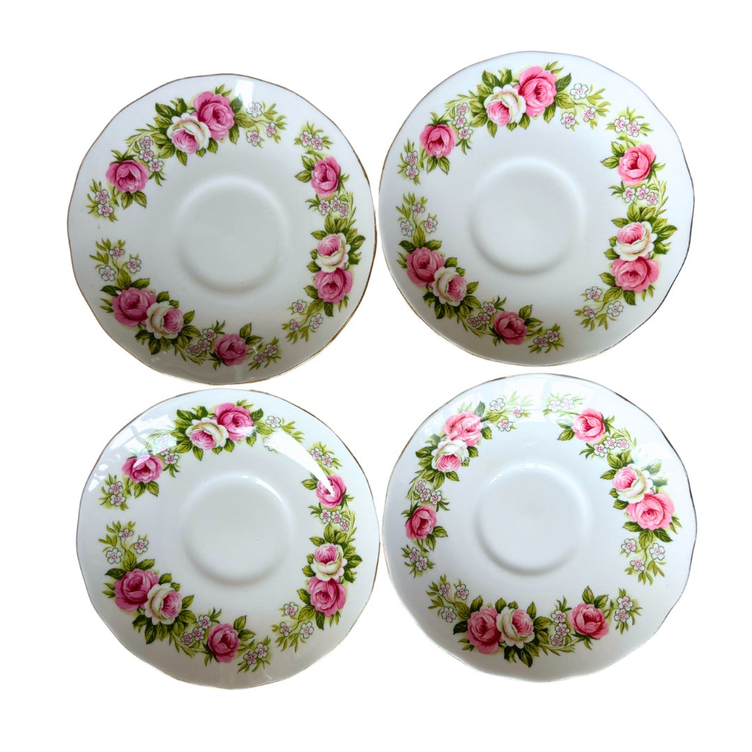 Vtg Colcough Floral Enchantment Tea-cup And Saucer Set - 12 Pieces