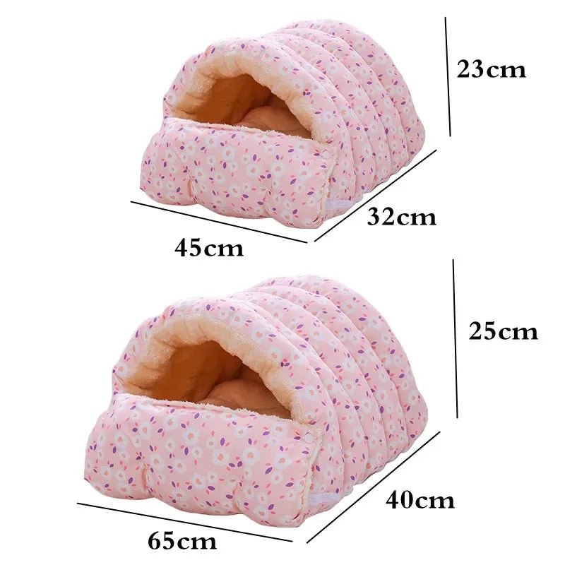 Winter Warm Cat Bed Super Soft Cute Pet Nest Small Dog Kennel Cat Sleeping Bed House Pet Cushion Warm Mat Animals Accessories